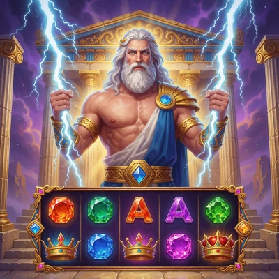 Slot-Spiel Gates of Olympus mit Zeus und Blitzen im Krypto Casino von Jack Casino